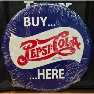 Buy Pepsi-Cola Here" round metal sign 12" New